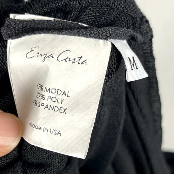 Revolve Enza Costa Jumpsuit Womens Black Modal Jersey Slouch Asymmetrical - Picture 15 of 16